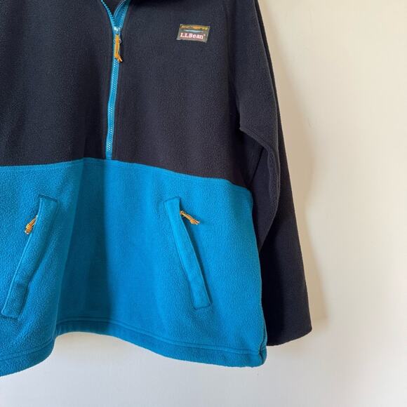 LL Bean Navy Blue Mountain Classic 1/2 Zip Fleece Pullover XL - Picture 2 of 6